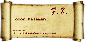 Fodor Kelemen névjegykártya