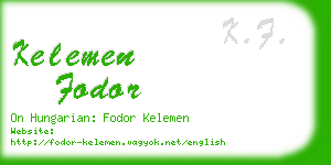 kelemen fodor business card